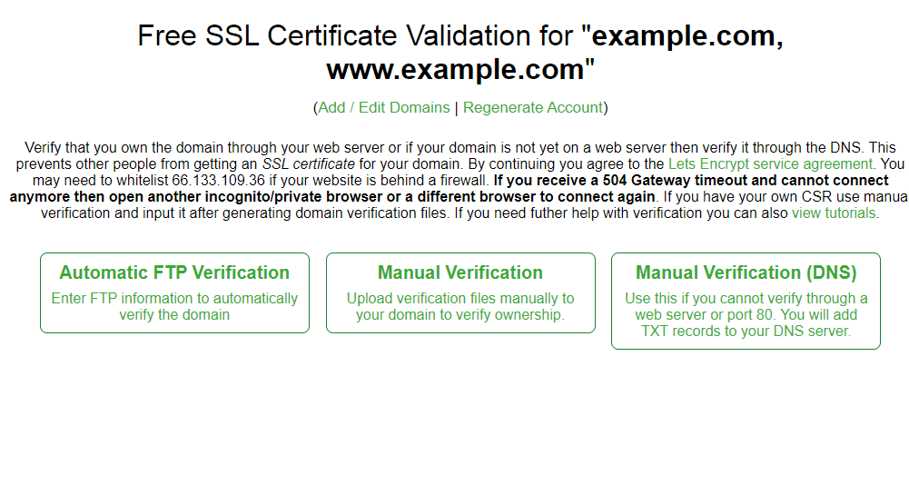 How to install free SSL