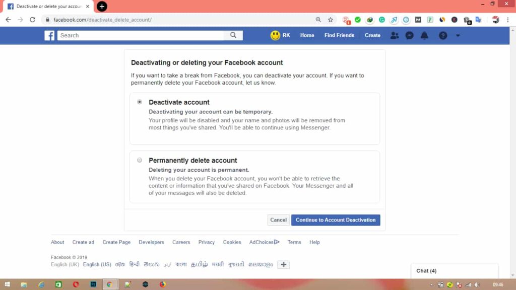 How to Deactivate Facebook Account Temporarily or Permanently 2020 2